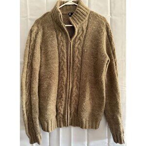 DC Shoes Mens Cardigan‎ Sweater Tan Beige M Full Zip Grandpa Casual Trendy